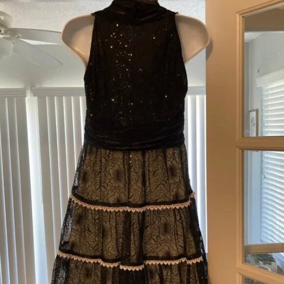 Versace Black Tulle Sequins Sleeveless Cocktail Party Dress Italy EUR 40 US 9 JR - Picture 4 of 12